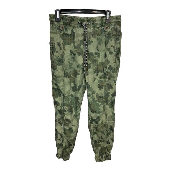 Anthropologie Green Camo Camouflage Leda Utility Joggers Lyocell - Picture 5 of 14